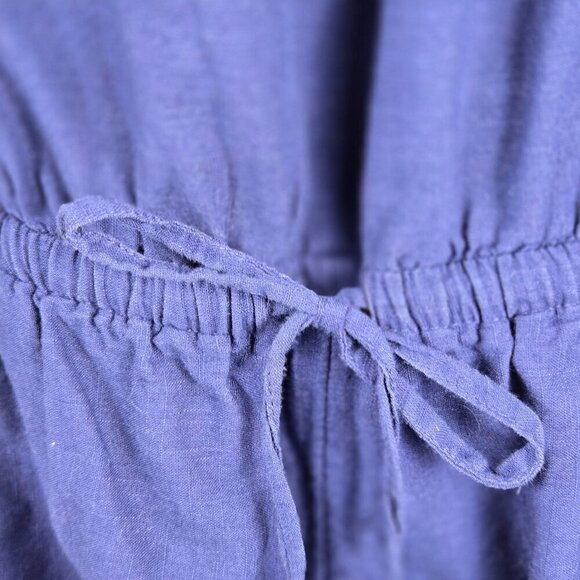 Vineyard Vines Size Small Strapless Romper Navy Blue White Scalloped Edges - Picture 3 of 11